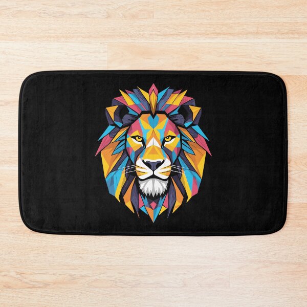 Item preview, Lion lion head geometric geometry colorful gift designed and sold by Pineapple-Tree.