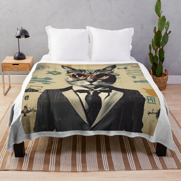 Item preview, Quirky Cat Artwork - Unique Feline Fashion Print designed and sold by MiszungART.