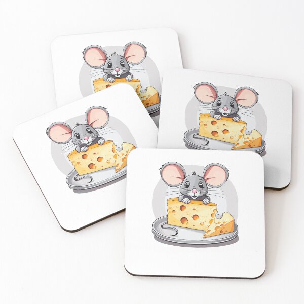 Item preview, Mouse is gnawing on cheese on a plate designed and sold by InwzaDesign.