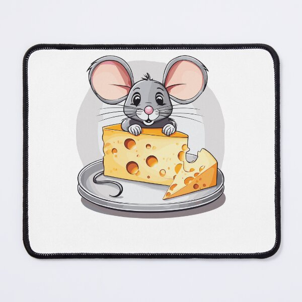 Item preview, Mouse is gnawing on cheese on a plate designed and sold by InwzaDesign.