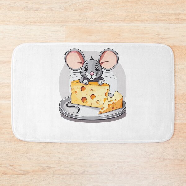 Item preview, Mouse is gnawing on cheese on a plate designed and sold by InwzaDesign.