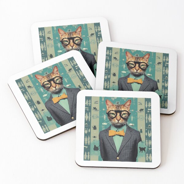 Item preview, Quirky Cat Artwork - Unique Feline Fashion Print designed and sold by MiszungART.