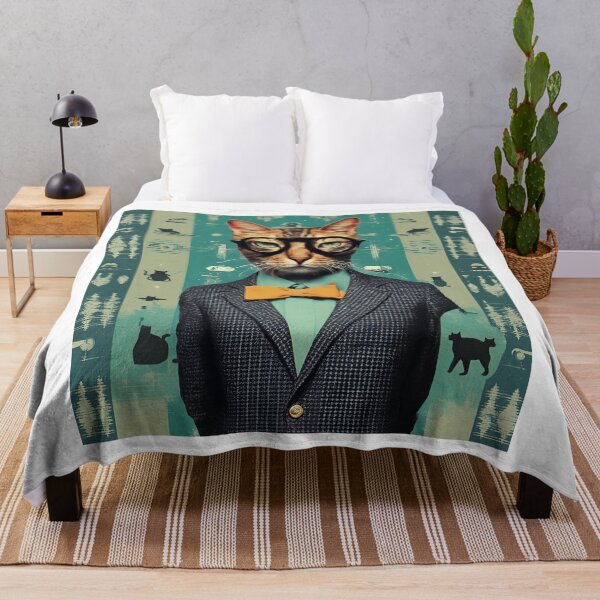 Item preview, Quirky Cat Artwork - Unique Feline Fashion Print designed and sold by MiszungART.