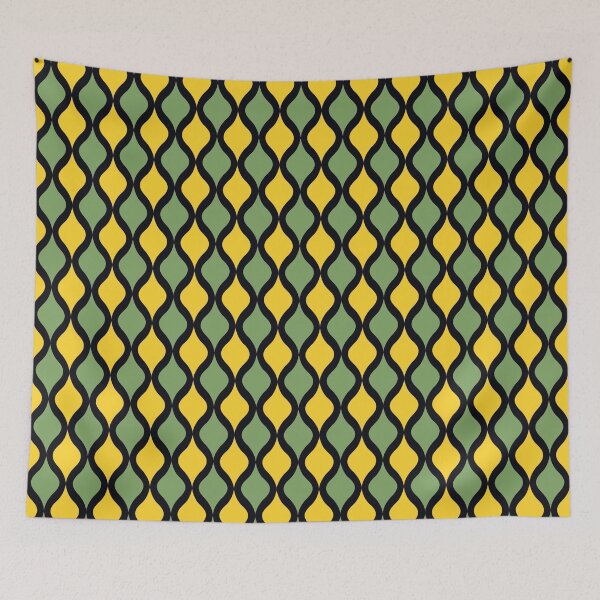 Item preview, Checkered Retro Hourglass Yellow And Green Pattern designed and sold by RockBeeDesigns.