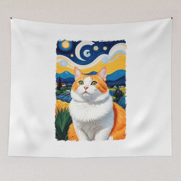 Item preview, Painting Of A Cat In A Style Imitating Vincent van Gogh's Technique designed and sold by Adelberton.