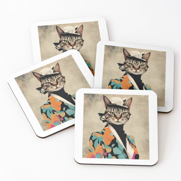 Item preview, Quirky Cat Artwork - Unique Feline Fashion Print designed and sold by MiszungART.