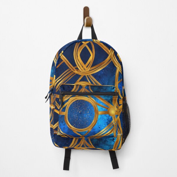 Item preview, The gold lines in the aquamarine background designed and sold by ployupson.