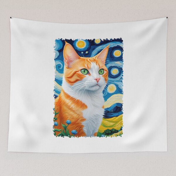 Item preview, Painting Of A Cat In A Style Imitating Vincent van Gogh's Technique designed and sold by Adelberton.