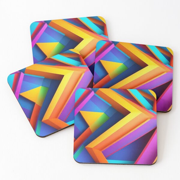 Item preview, Colorful Abstract Geometric Pattern | Blue & Yellow designed and sold by PinkGoddessLove.