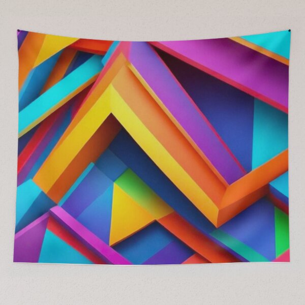 Item preview, Colorful Abstract Geometric Pattern | Blue & Yellow designed and sold by PinkGoddessLove.