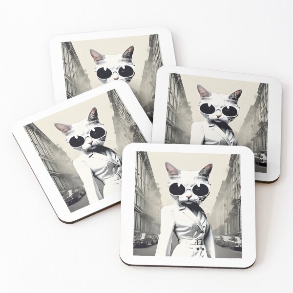 Item preview, Quirky Cat Artwork - Unique Feline Fashion Print designed and sold by MiszungART.