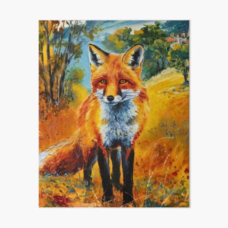 Item preview, Fox Portrait. Autumn season, fall fox, vintage fox, fox painting, Paul Cezanne style designed and sold by FoxVibes.