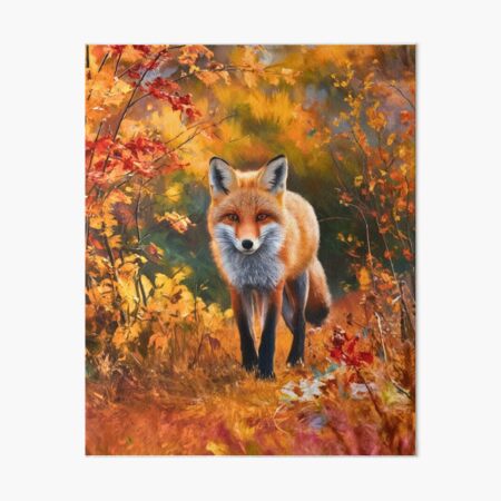 Item preview, Fox Portrait. Autumn season, fall fox, vintage fox, fox painting, Paul Cezanne style designed and sold by FoxVibes.