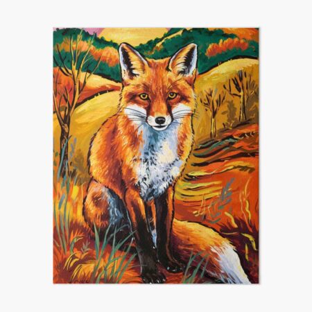 Item preview, Fox Portrait. Autumn season, fall fox, vintage fox, fox painting, Paul Cezanne style designed and sold by FoxVibes.
