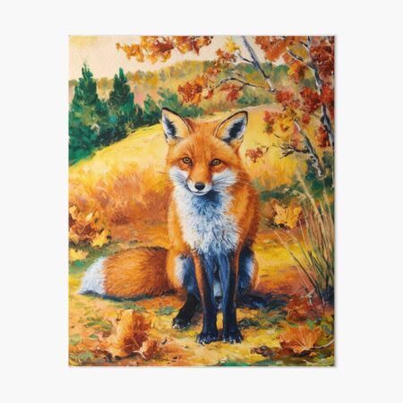 Item preview, Fox Portrait. Autumn season, fall fox, vintage fox, fox painting, Paul Cezanne style designed and sold by FoxVibes.