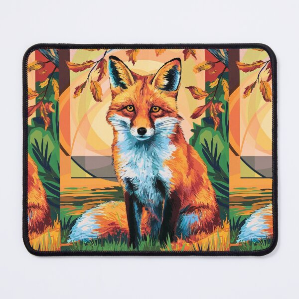 Item preview, Fox Portrait. Autumn season, fall fox, vintage fox, fox painting, Paul Cezanne style designed and sold by FoxVibes.