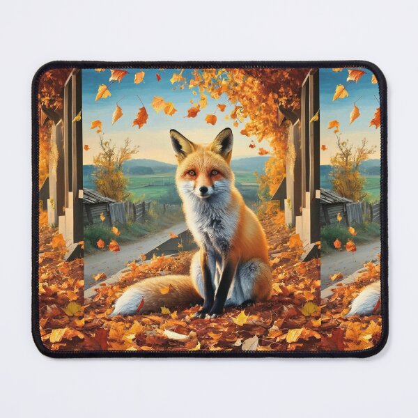 Item preview, Fox Portrait. Autumn season, fall fox, vintage fox, fox painting, Paul Cezanne style designed and sold by FoxVibes.