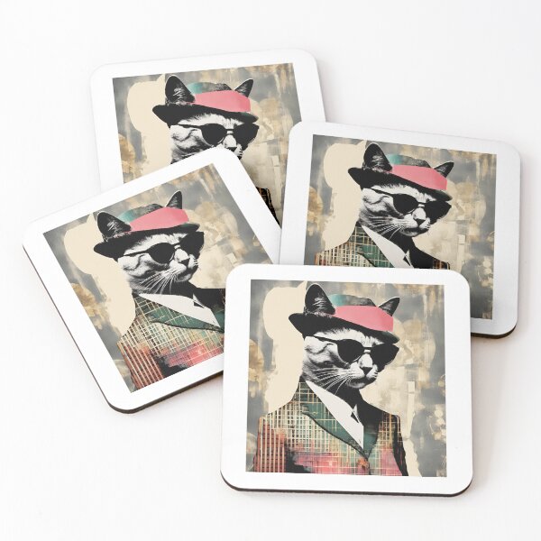 Item preview, Quirky Cat Artwork - Unique Feline Fashion Print designed and sold by MiszungART.