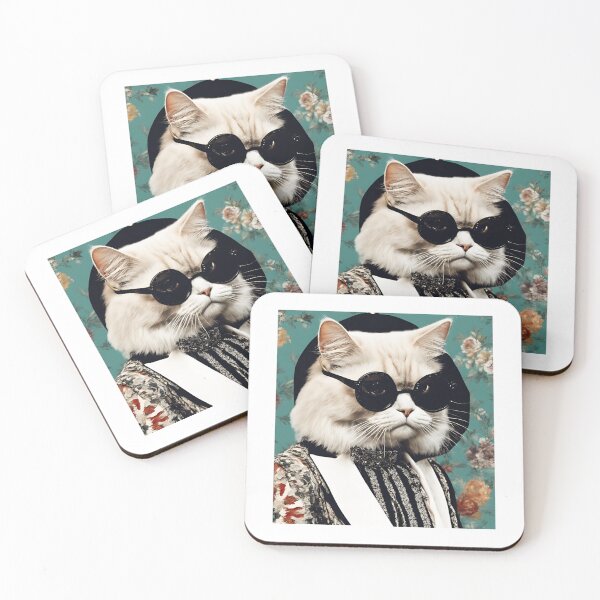 Item preview, Quirky Cat Artwork - Unique Feline Fashion Print designed and sold by MiszungART.