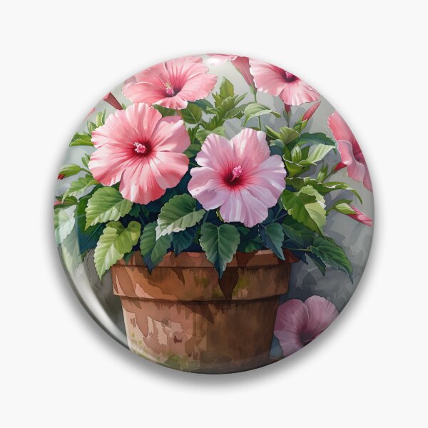 Item preview, Pink hibiscus in a pot designed and sold by Creet-Design.