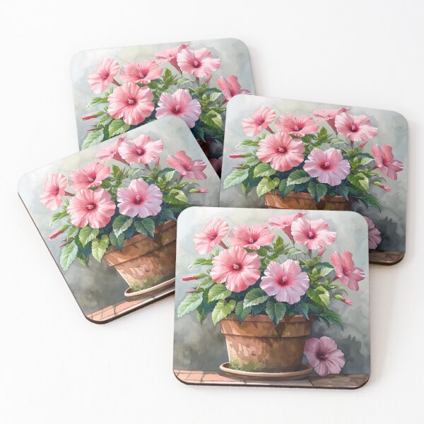 Item preview, Pink hibiscus in a pot designed and sold by Creet-Design.