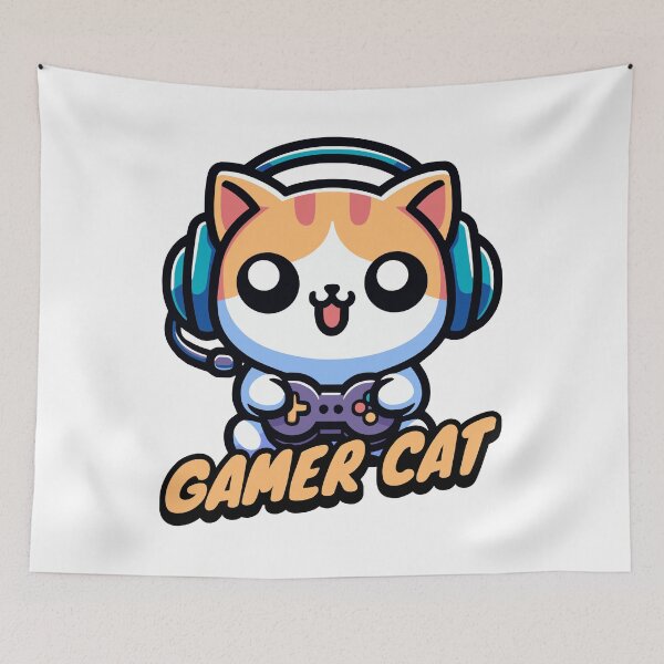 Item preview, Cute Gamer Cat designed and sold by PMCreative.