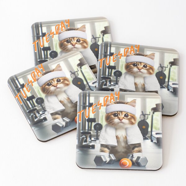 Item preview,  Cute Cat at the Gym Tuesday designed and sold by Goopis.