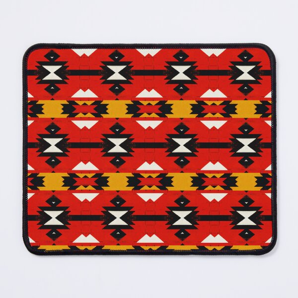 Item preview, Red, black and yellow Aztec pattern with white accents designed and sold by OwlWorks.