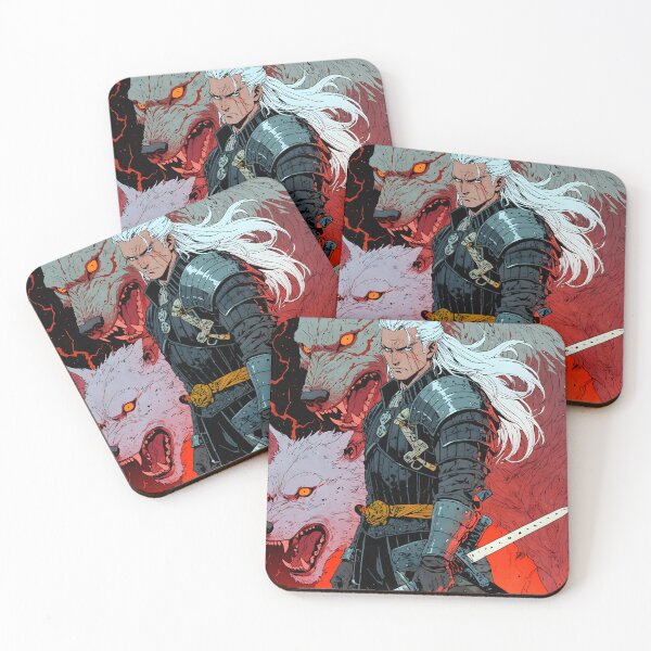 Item preview, Retro White wolf Geralt japan anime style designed and sold by Ms. Bork.