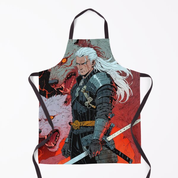Item preview, Retro White wolf Geralt japan anime style designed and sold by Ms. Bork.