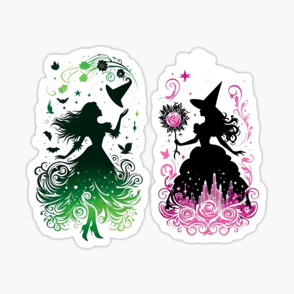 Aperçu de l'œuvre Elphaba et Glinda Wicked la comédie musicale créée et vendue par NerdiPop.