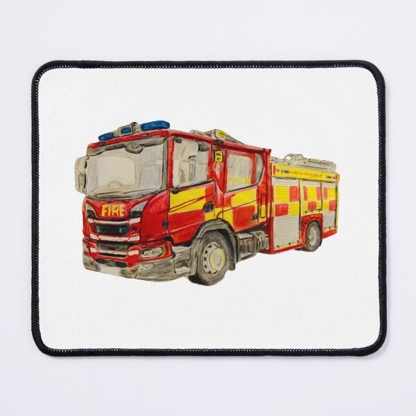 Item preview, New Norfolk fire engine cut out design designed and sold by Truck drawing art.