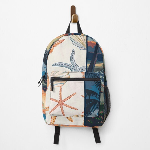Item preview, Colorful tropical beach sunset and seashells starfish blue and orange designed and sold by Inktown.