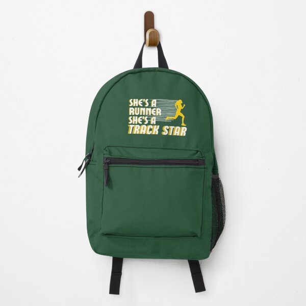 Item preview, She's a Runner She's a Track Star | Girls Track Field Cross Country | Green Gold designed and sold by GraysonPrints.