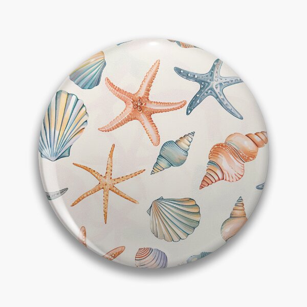 Item preview, Coastal beach  seashells starfish pattern coastal  colors  designed and sold by Inktown.