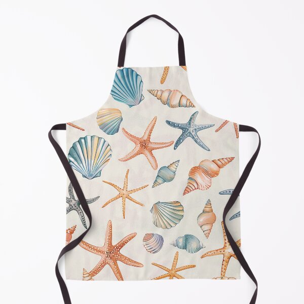 Item preview, Coastal beach seashells starfish pattern coastal colors designed and sold by Inktown.