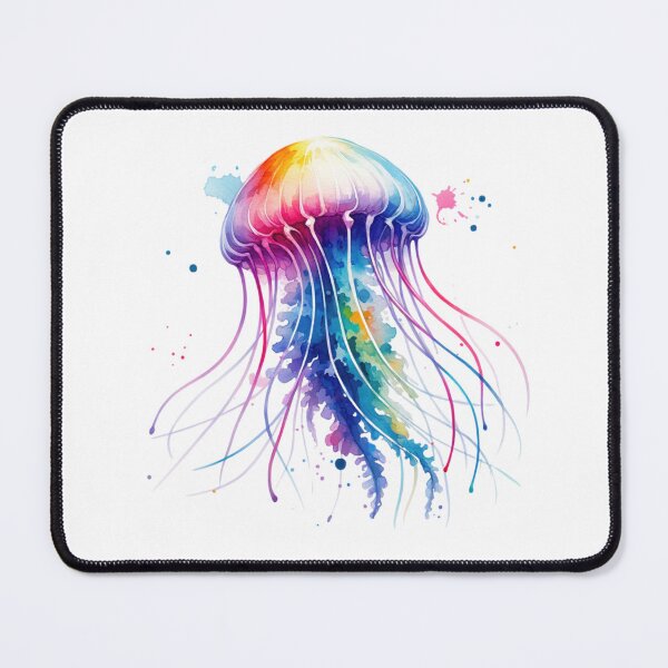 Item preview, Floating Jellyfish Watercolor Style White Background designed and sold by InsanseCreation.