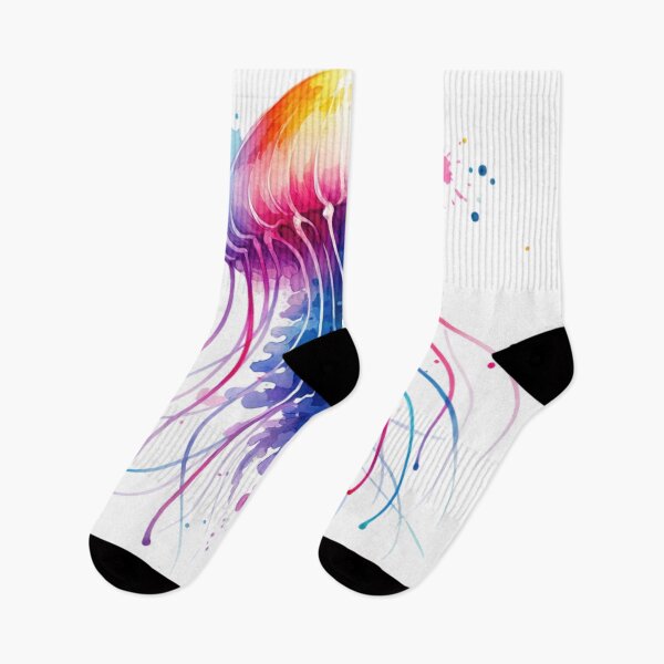 Item preview, Floating Jellyfish Watercolor Style White Background designed and sold by InsanseCreation.