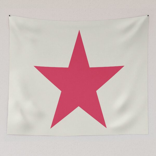 Item preview, Single RASPBERRY PINK STAR on a CREAM Background designed and sold by RachelMacht.