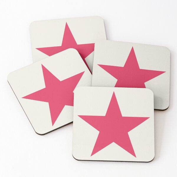 Item preview, Single RASPBERRY PINK STAR on a CREAM Background designed and sold by RachelMacht.