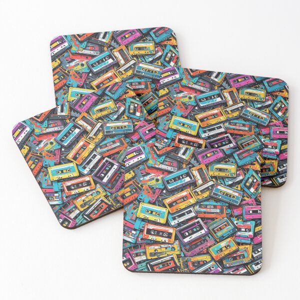 Item preview, Retro Cassette Tape Pattern designed and sold by Generic RedHead Designs.