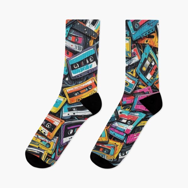 Item preview, Retro Cassette Tape Pattern designed and sold by Generic RedHead Designs.