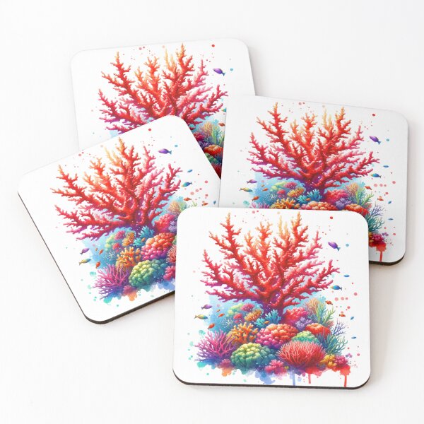 Item preview, Virbant Coral Reef with Marine Life Watercolor Style designed and sold by InsanseCreation.