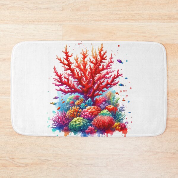 Item preview, Virbant Coral Reef with Marine Life Watercolor Style designed and sold by InsanseCreation.