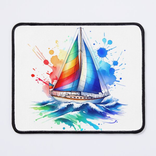 Item preview, A Colorful Sailboat Watercolor Style designed and sold by InsanseCreation.