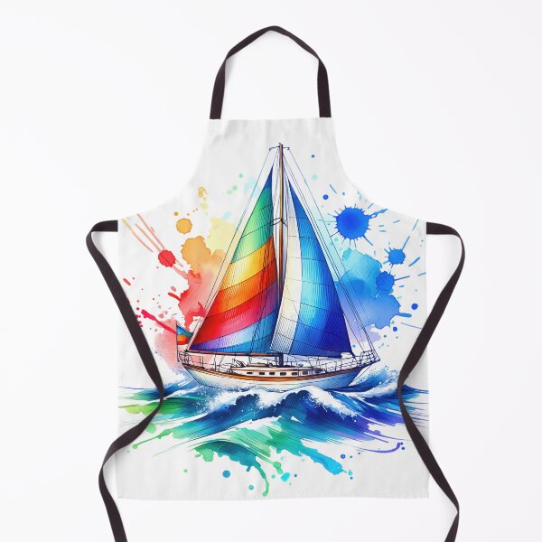 Item preview, A Colorful Sailboat Watercolor Style designed and sold by InsanseCreation.