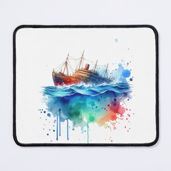 Item preview, Sinking Ship in the Ocean Watercolor Style designed and sold by InsanseCreation.