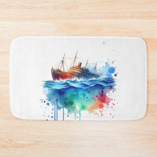 Item preview, Sinking Ship in the Ocean Watercolor Style designed and sold by InsanseCreation.