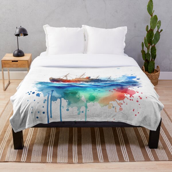 Artikelvorschau, Sinkendes Schiff im Ozean Aquarell Stil entworfen und verkauft von InsanseCreation.