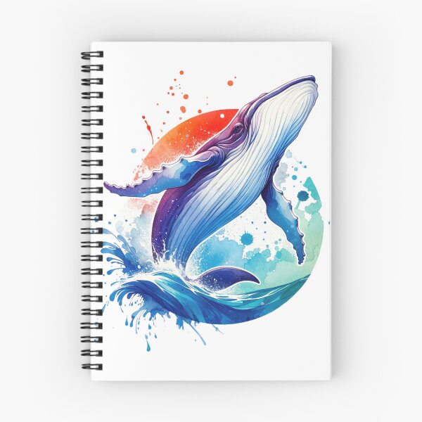 Item preview, Graceful Whale Breacing the Water Watercolor Style designed and sold by InsanseCreation.